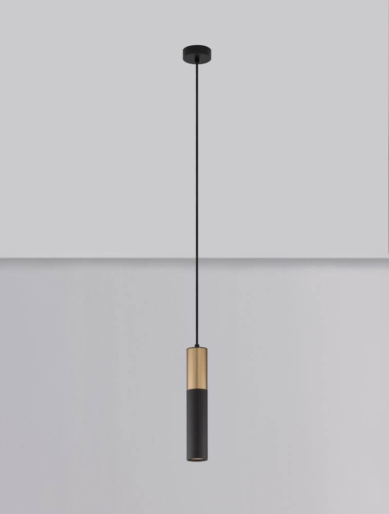 Pongo Pendelleuchte Cover Unten Ø 5,6cm Schwarz, Gold - moderne Leuchte mit edlem Design.