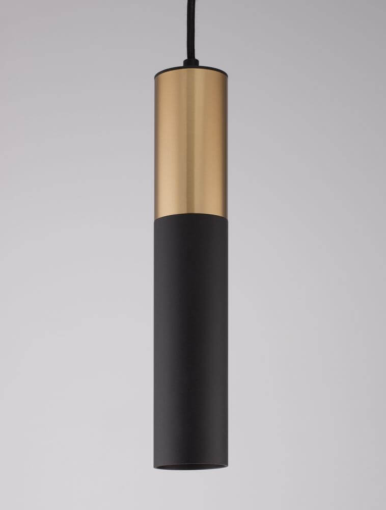 Pongo Pendelleuchte Cover Unten Ø 5,6cm Schwarz, Gold mit eleganter Kombination aus Gold und Schwarz.