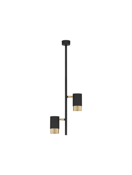 Pongo hanger lamp plafondstructuur 2-flame Ø 5,9 cm zwart, goud