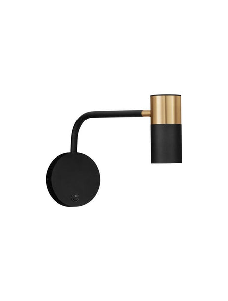 Lámpara de pared de pongo negro, oro