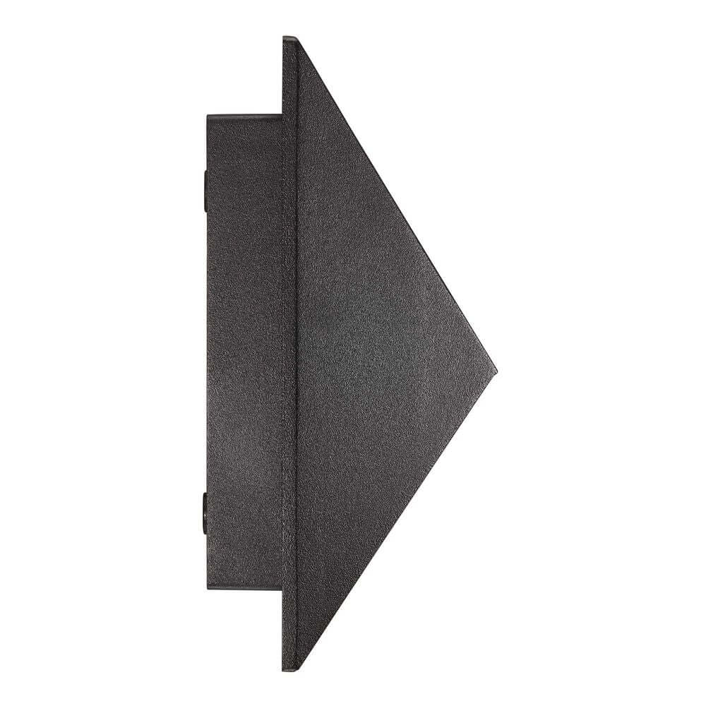 Pontio Außenwandlampe IP54 in geometrischem Design von der Seite, aus lackiertem Aluminium.