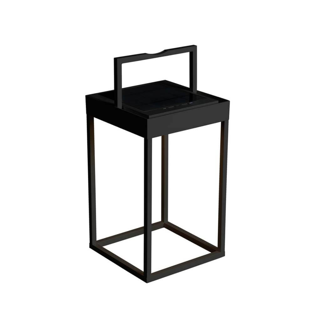 Portofino LED Solar Bodenleuchte IP54 in Schwarz mit praktischer Dämmerungssensor-Funktion.