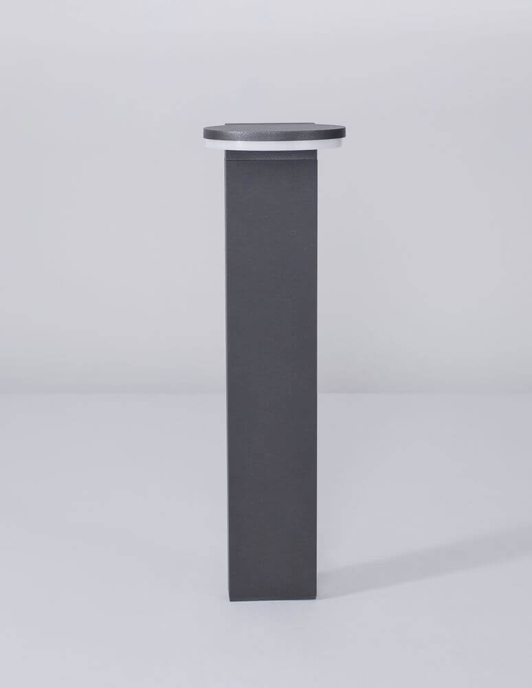 Alt Tag: Posen LED Außenwegeleuchte 3000K Anthrazit IP54 moderner anthrazitfarbener Poller mit 10W LED, warmweißes 3000K Licht, für Einfahrt und Terrasse