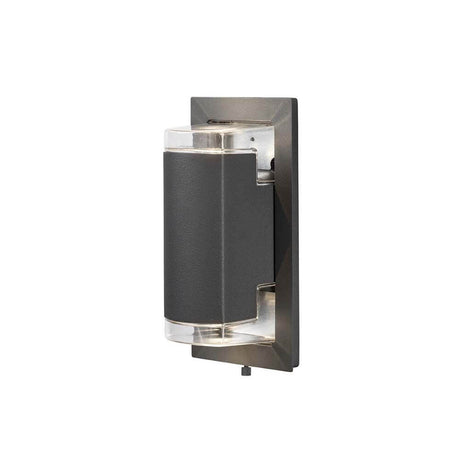 Potenza utomhusvägglampa antracit, klart akrylglas i modern design för utomhusområden.