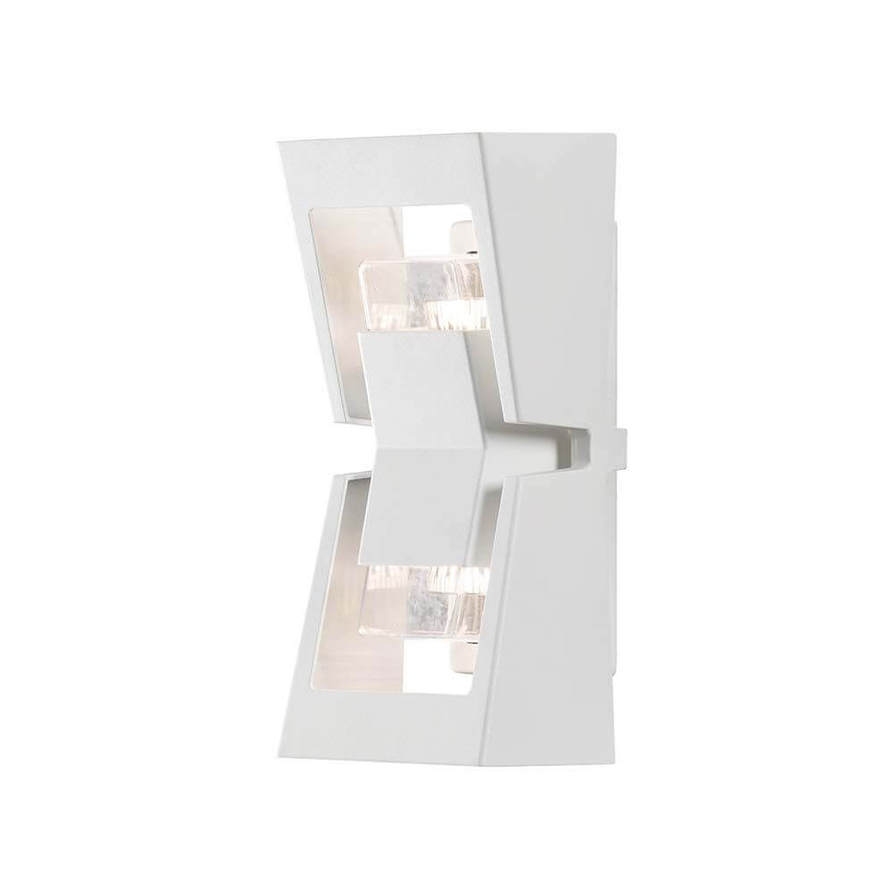 Potenza Außen-Wandleuchte Weiß, klares Acrylglas - moderne LED Wandleuchte für Außenbereich in elegantem Design.
