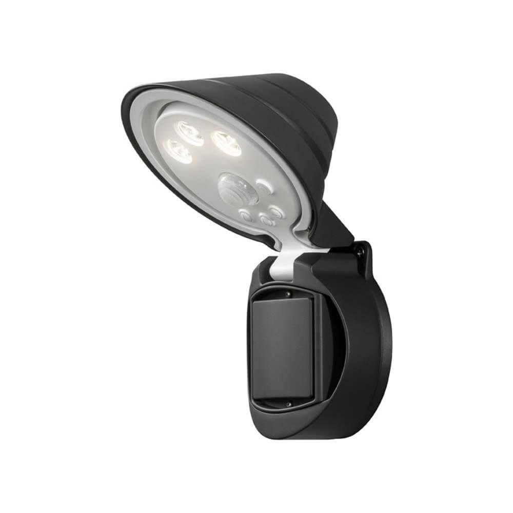 Prato Batterie LED Wandstrahler mit Sensor schwenkbar Schwarz für optimale Beleuchtung und Flexibilität.