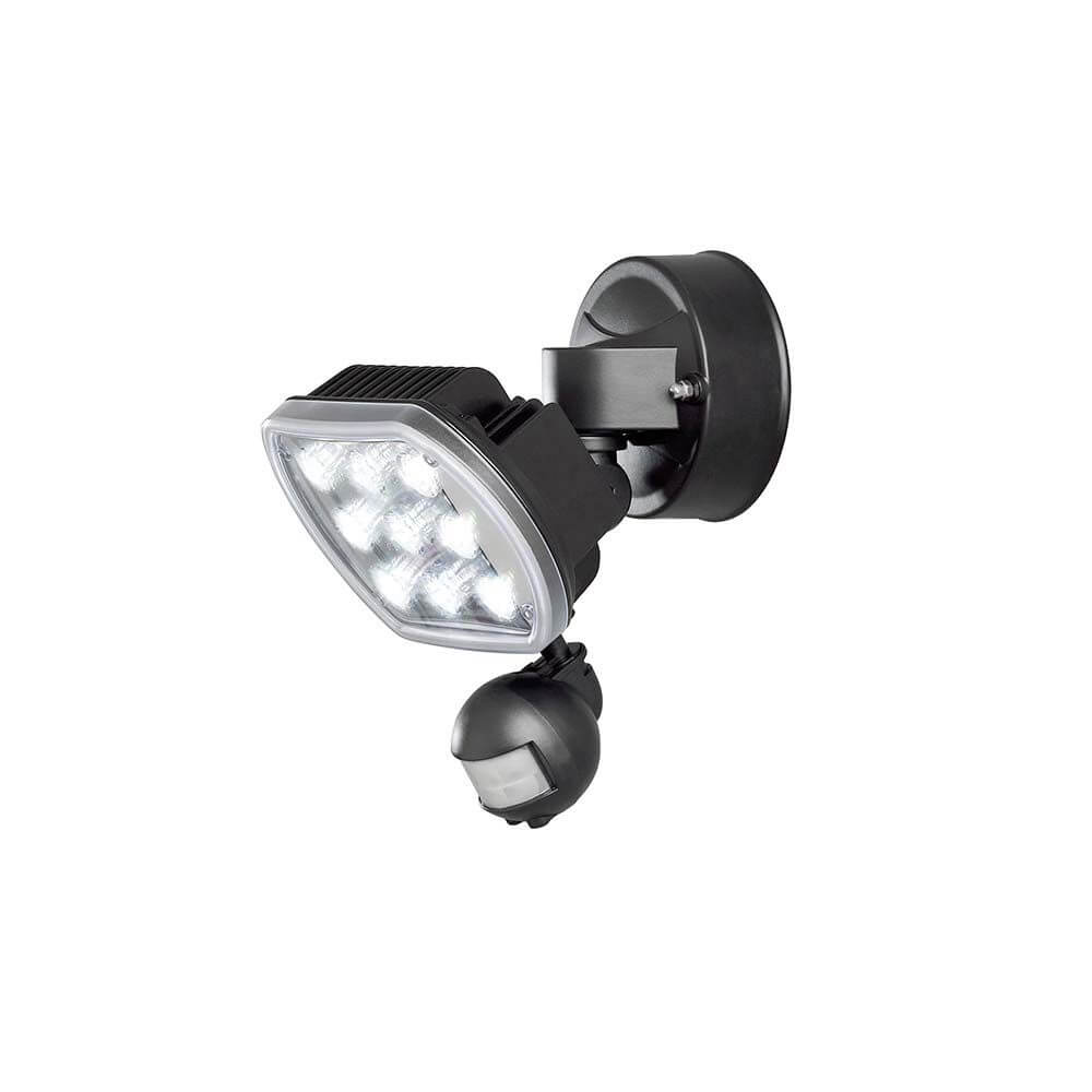 Prato LED Außenstrahler mit Sensor IP44 Schwarz für Außenbeleuchtung und Sicherheit.