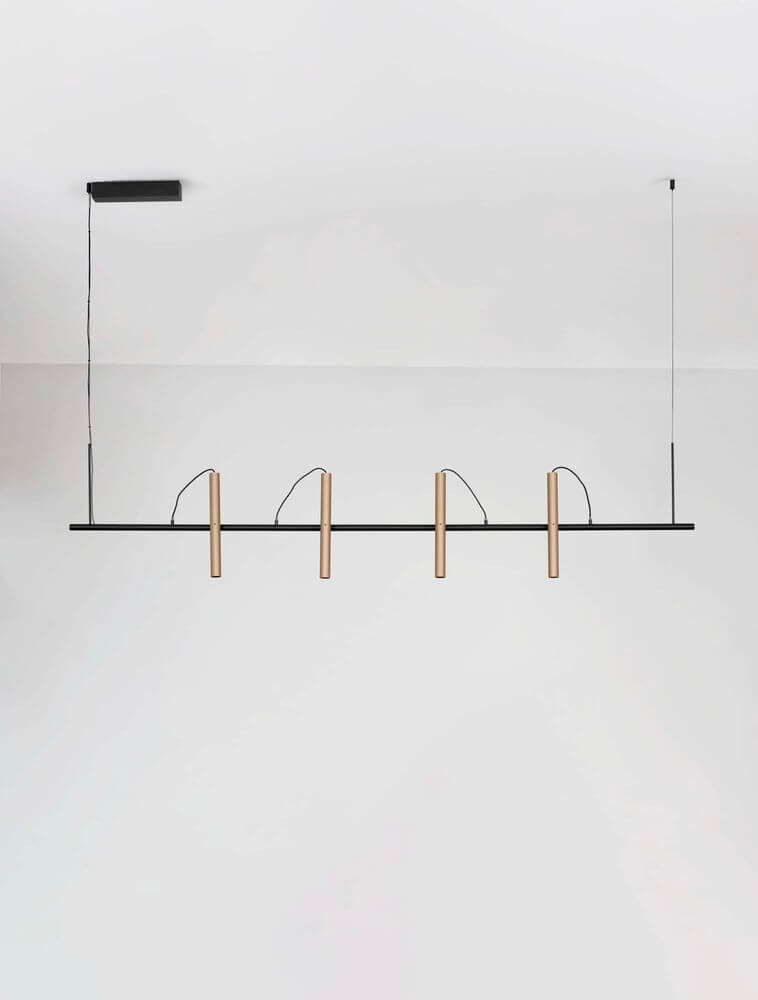 Prato Pendelleuchte 3000K Schwarz, Braun – modernes Design mit eleganten Holzdetails