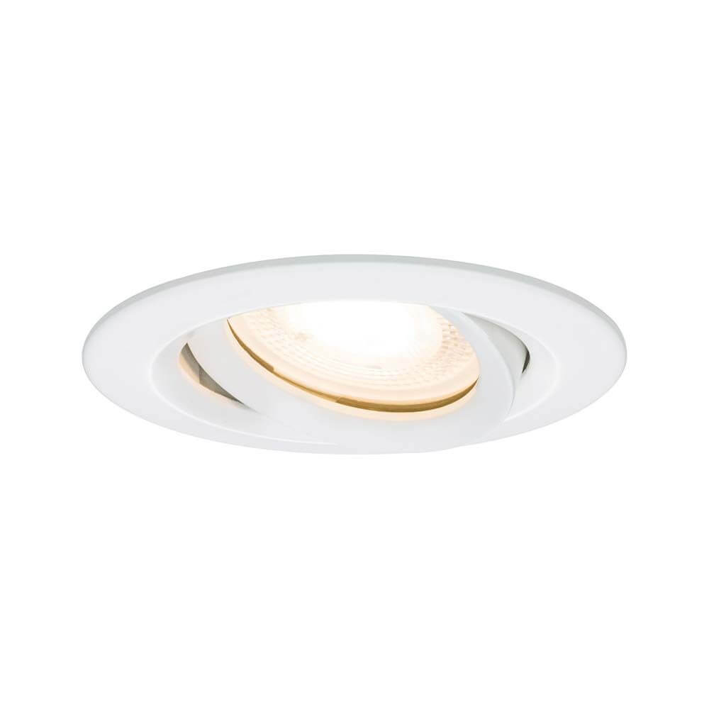 Premium EBL Set Nova IP65 schwenkbar LED 1x7W GU10 Weiß - Einbaustrahler mit warmweißem Licht.