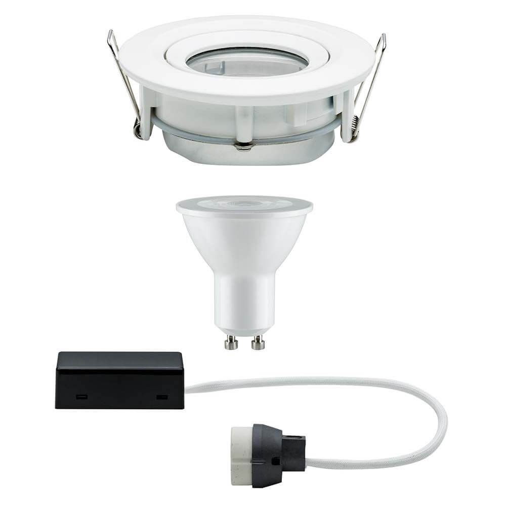 Premium EBL Set Nova IP65 schwenkbar LED 1x7W GU10 Weiß - Einbaustrahler und LED-Leuchtmittel für Feuchträume