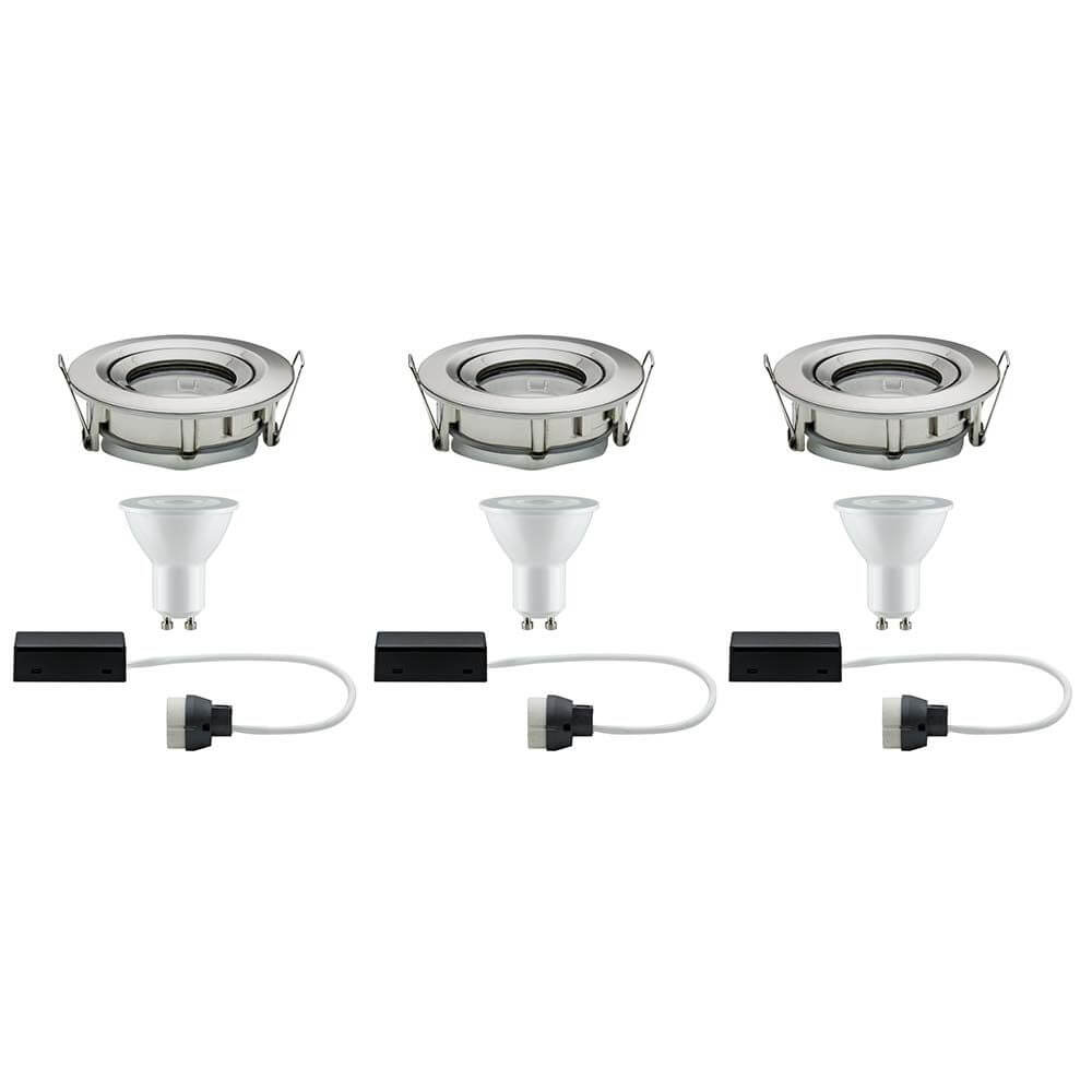Premium EBL Set Nova IP65 schwenkbar LED 3x7W GU10 - Set mit Einbaustrahlern und Leuchtmitteln.