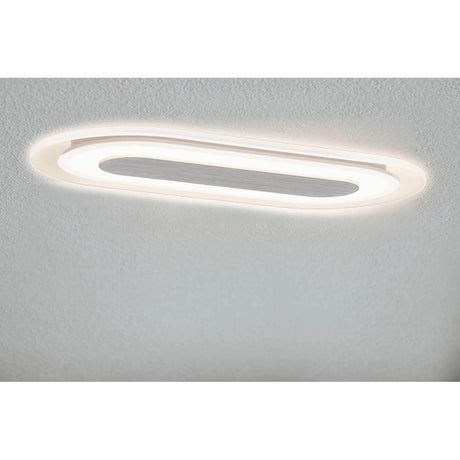 Premium EBL Set Whirl oval LED 1x8W 115x230mm aluminium tourné, luminaire encastré élégant en blanc chaud.