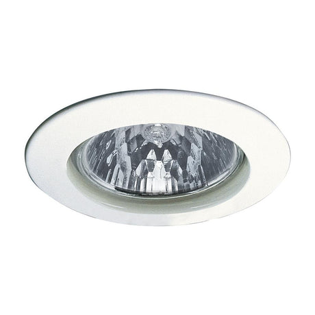 Premium EBL max. 50W 12V GU5,3 Blanc : luminaire encastré halogène raffiné avec une finition haut de gamme et une lumière brillante.