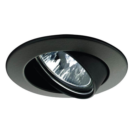 Premium EBL schwenkbar max. 50W 12V Schwarz - edle Halogen Einbauleuchte mit brilliantem Licht.