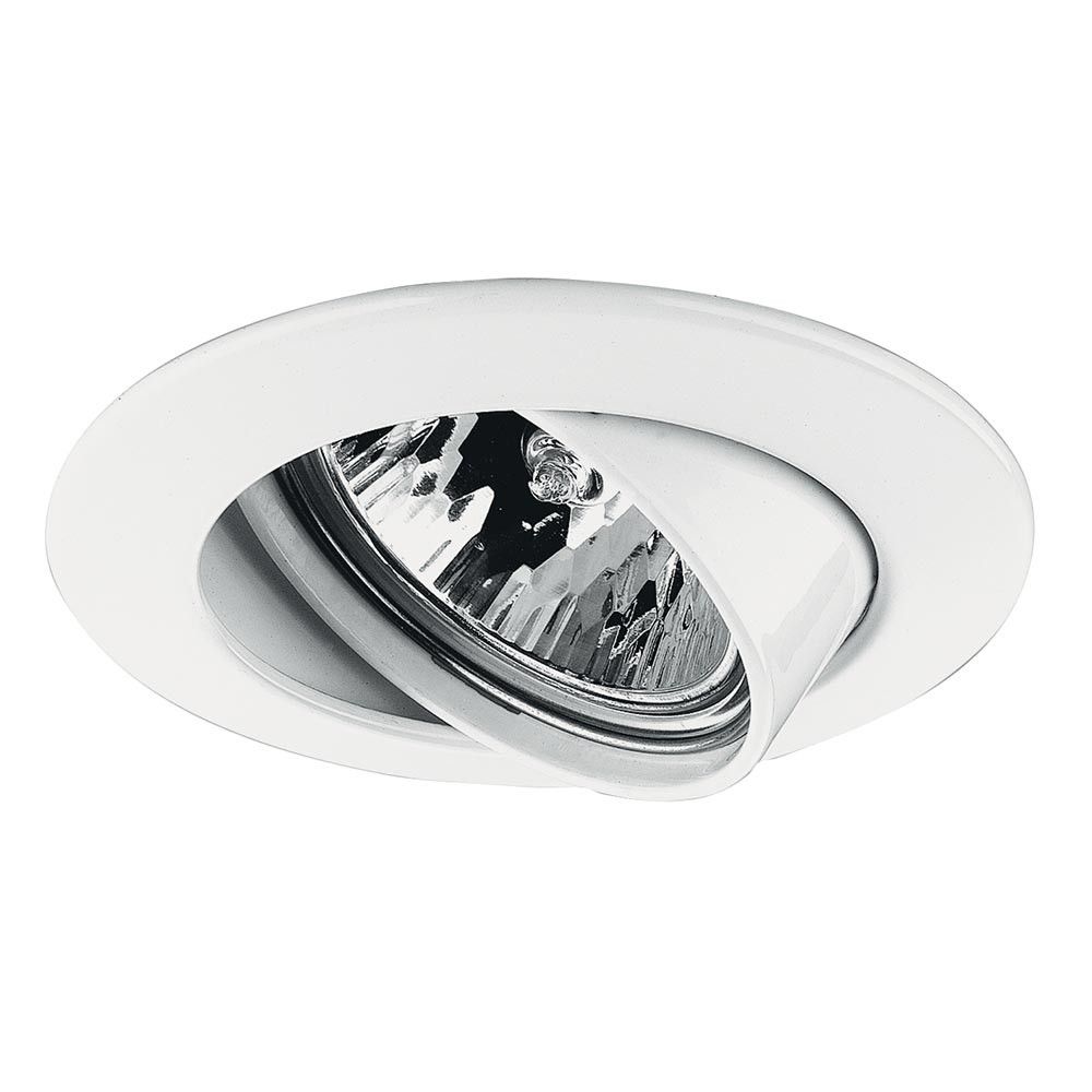 Premium EBL schwenkbar max. 50W 12V GU5,3 Weiß - elegante schwenkbare Halogen-Einbauleuchte.