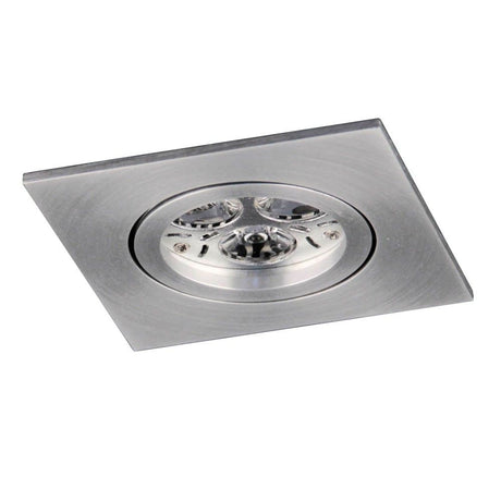s.luce GU10 Einbaustrahler Prim in alu-matt, modernes Design, schwenkbar für präzise Lichtausrichtung.