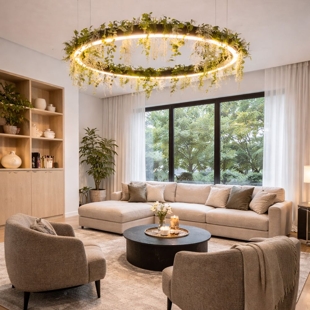 Pro Light LED Ring Pendellampe med integreret plantekasse – specialbygget efter mål