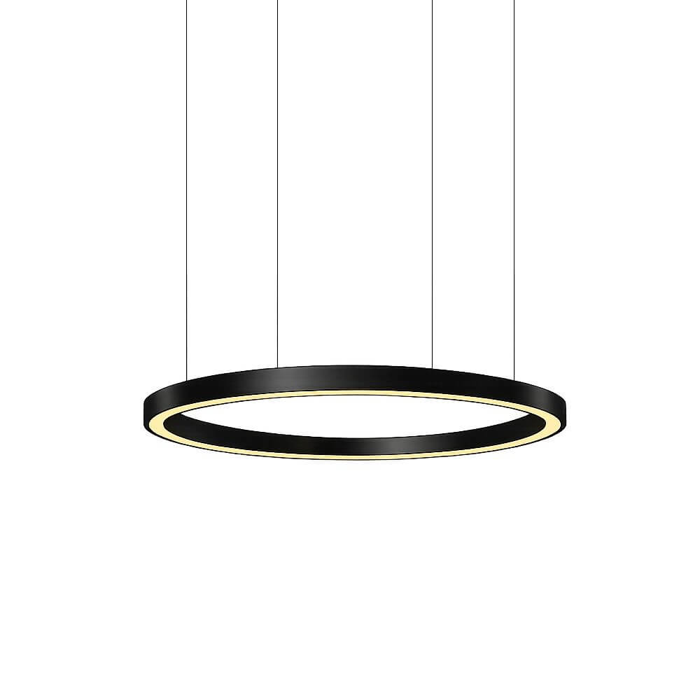 Pro Light LED Ring Pendelleuchte mit integrierter Pflanzenwanne - Sonderbau nach Maß in schwarzem Design.