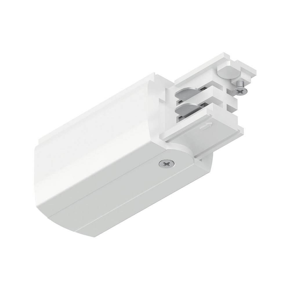 ProRail3 Einspeisung Ende Links 99,5x35mm Weiß für individuelle Lichtinstallationen.