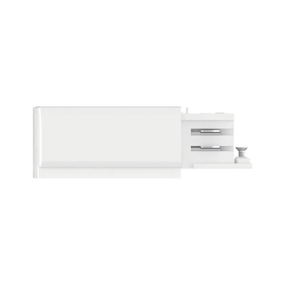 ProRail3 Einspeisung Ende Links 99,5x35mm Weiß in modernem Design mit Schubladen und klaren Linien.