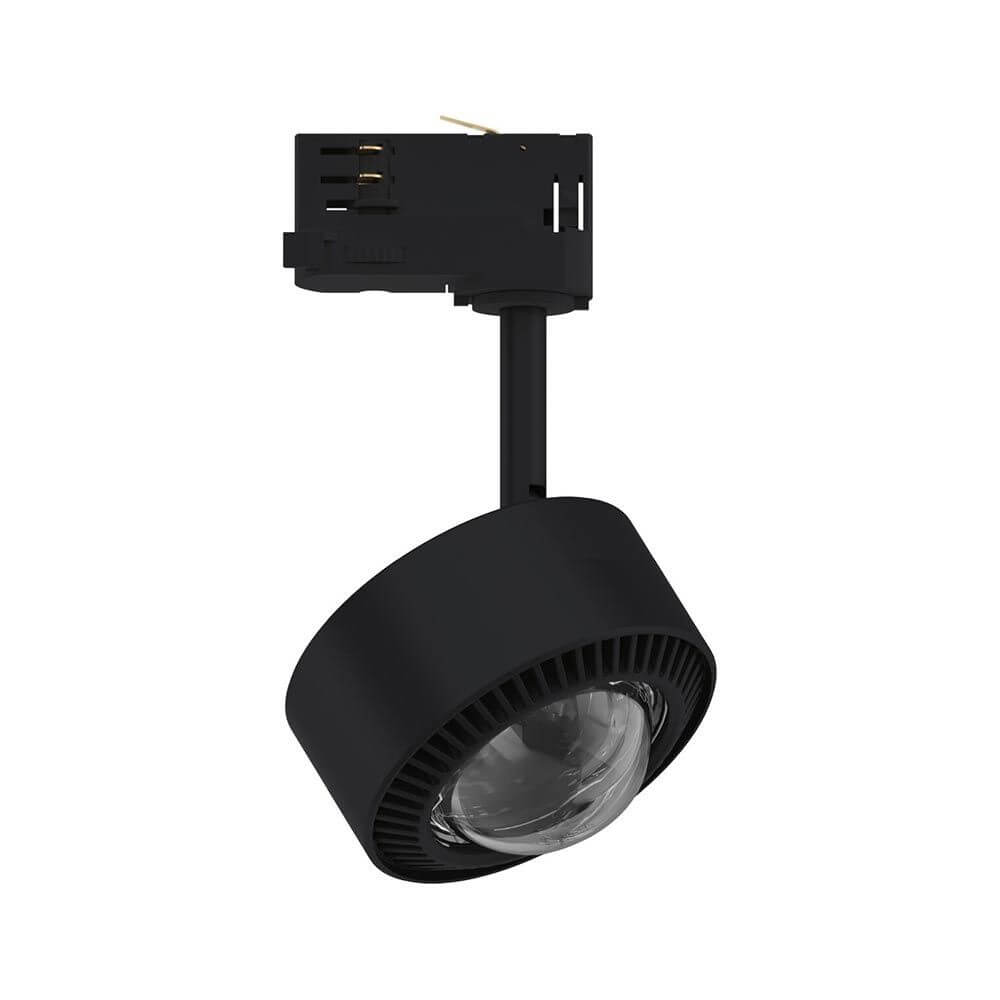 ProRail3 LED Schienenspot Aldan Dimmbar Schwarz, Chrom - elegantes Design mit Halbkugel-Glaslinse.