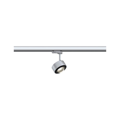 ProRail3 LED track spotlight Aldan dimmable silver, black mounted on a track