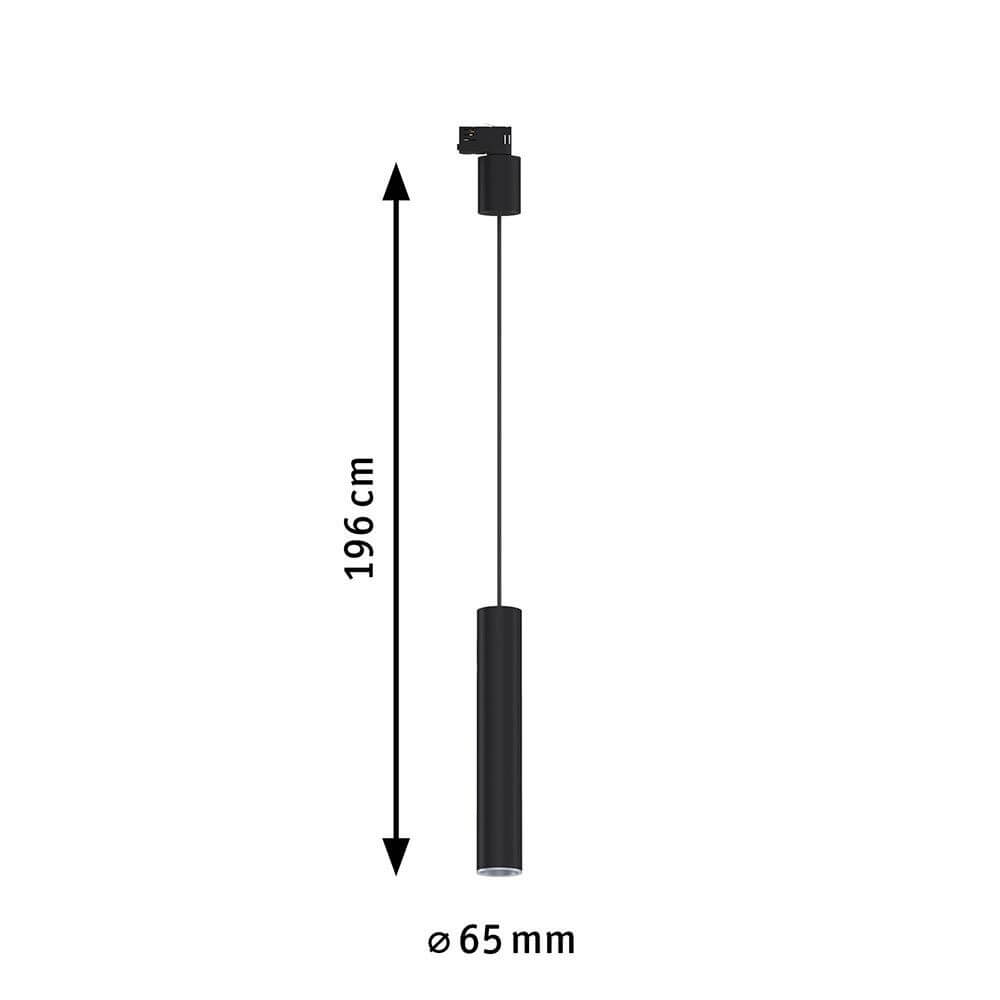 ProRail3 Pendelleuchte Artemons Dimmbar Schwarz mit 196 cm langer Kabellänge und 65 mm Durchmesser.