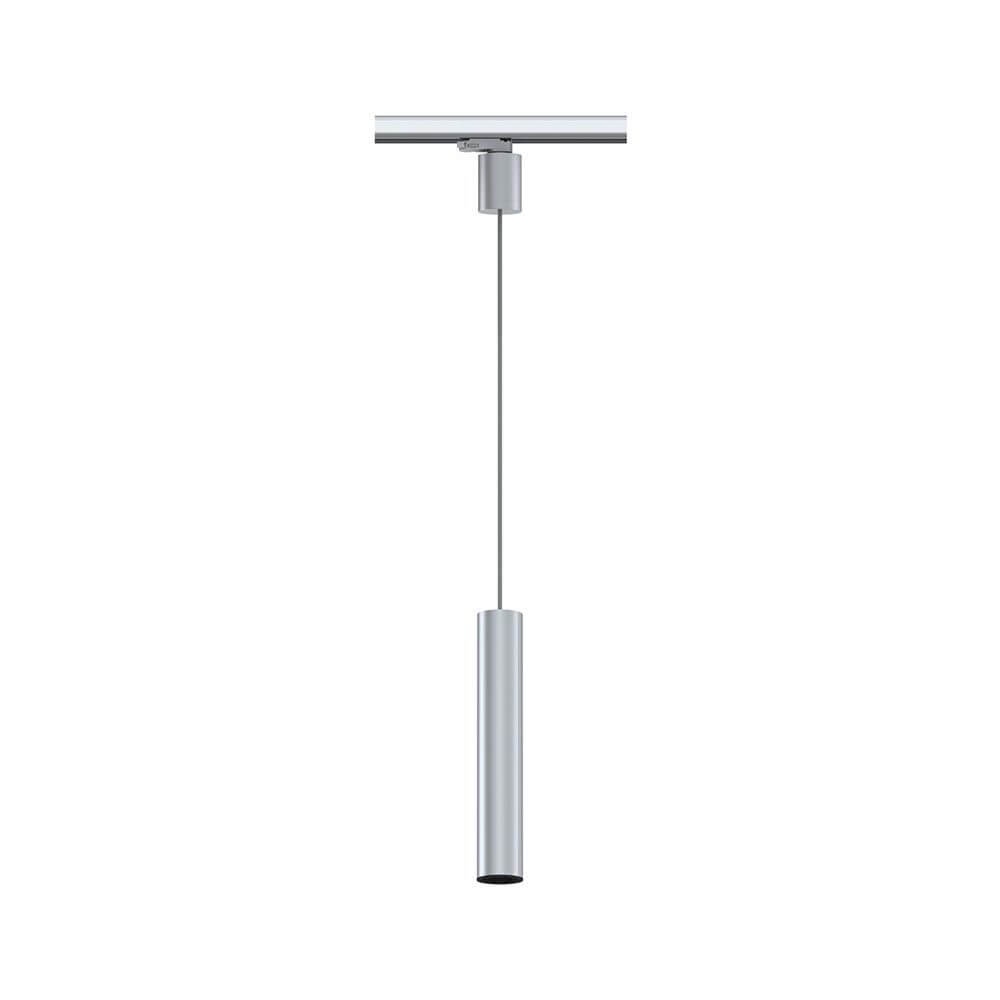 ProRail3 Pendelleuchte Artemons Dimmbar Silber hängend mit Stoffkabel und Aluminium-Korpus.