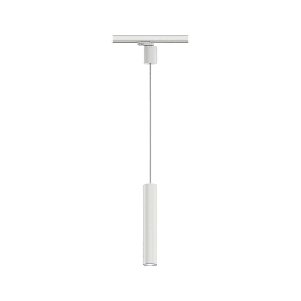 ProRail3 Pendelleuchte Artemons Weiß mit zylindrischem Design und Stoffkabel, ideal für hohe Räume.
