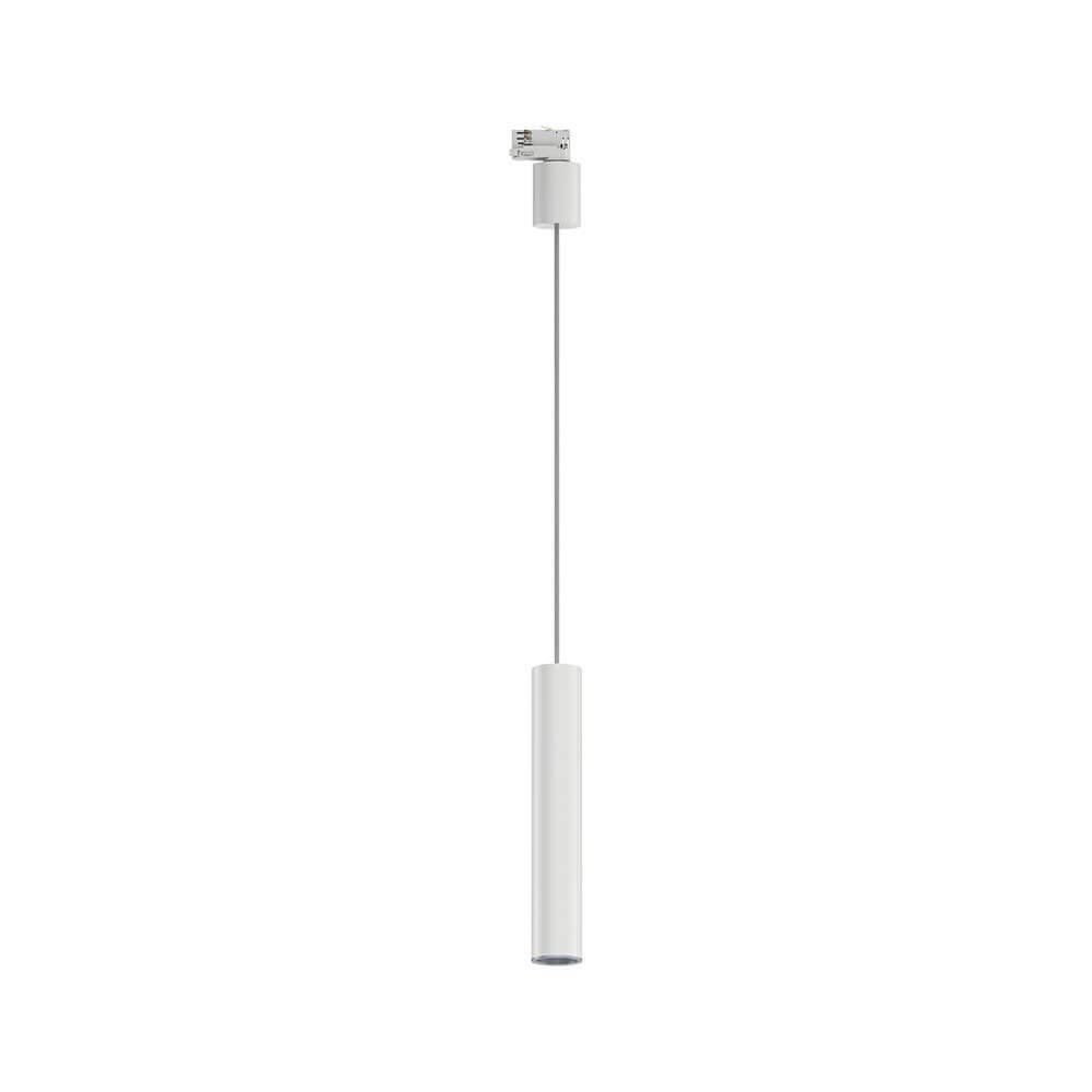 ProRail3 Pendelleuchte Artemons Weiß mit zylindrischem Design und flexibel einstellbarem Stoffkabel.