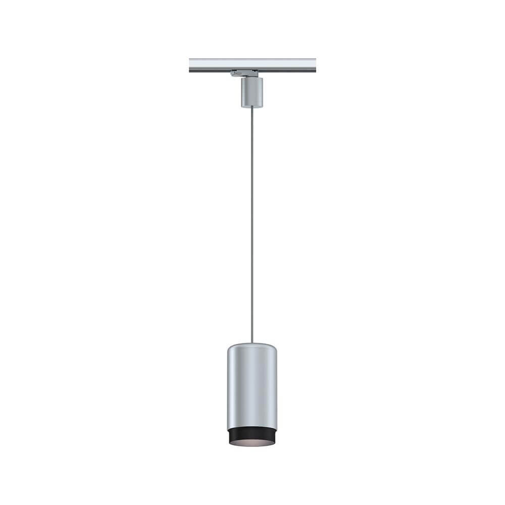 ProRail3 Pendelleuchte Corus Silber mit elegantem Design und langem Stoffkabel.