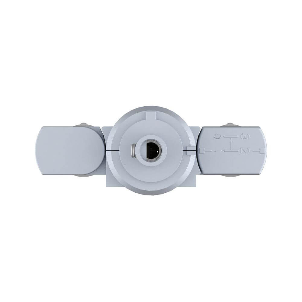 ProRail3 Pendelleuchteadapter Universal Silber von oben gesehen, ideal für individuelle Beleuchtungssysteme.