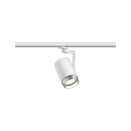 ProRail3 track spotlight Asthene dimmable white mounted on a track, with an elegant white design.