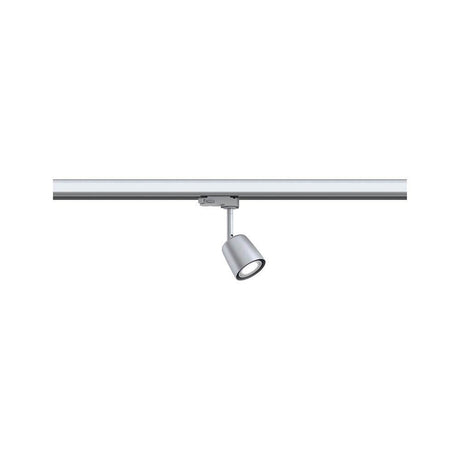 ProRail3 track spotlight Cover dimmable silver chrome on a track with a modern design.