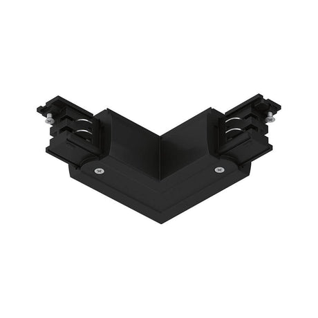 ProRail3 connector L-piece external black for individual 3-phase track systems.