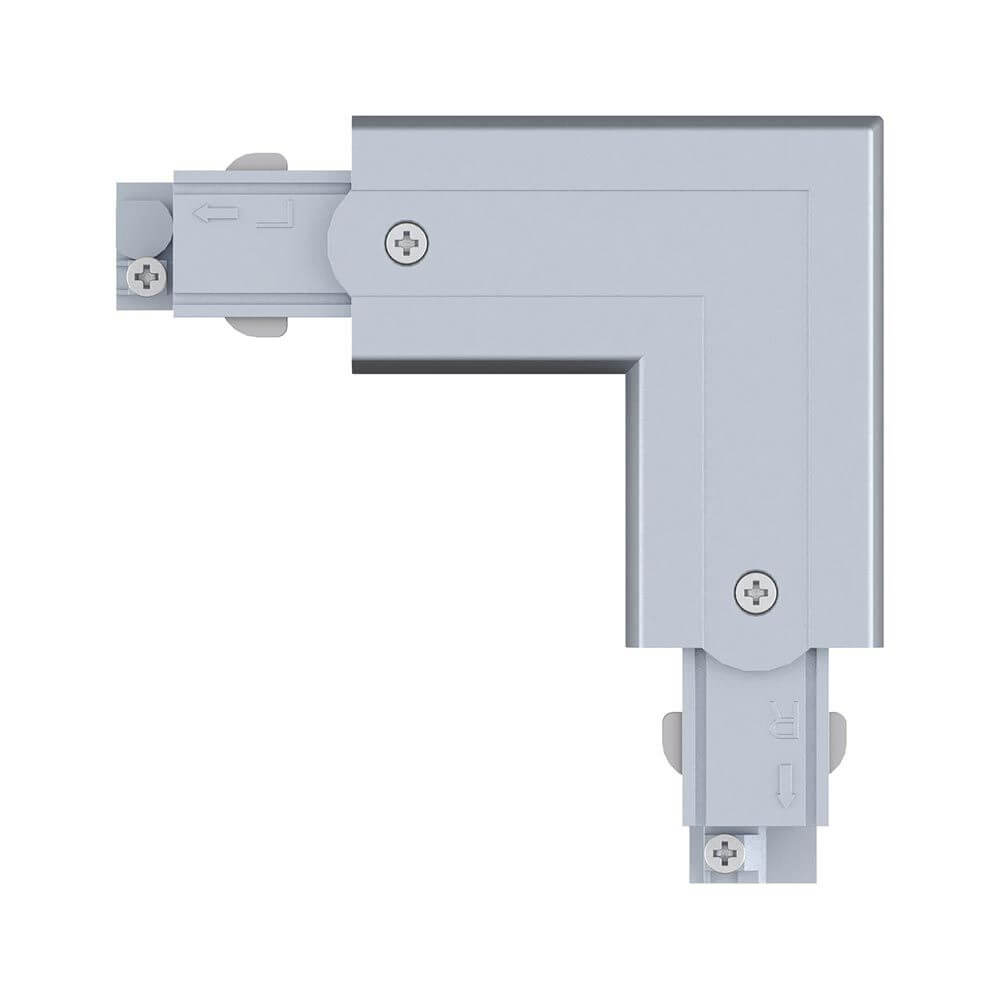 ProRail3 Verbinder L-Stück Innen Silber für flexible L-Installationen im 3-Phasen-Schienensystem.