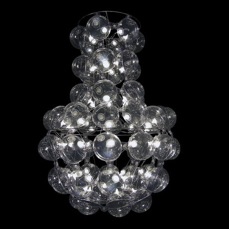 Prince's Design-Kronleuchter 65cm mit luftgefüllten Teilen und modernen LEDs in zeitgemäßem Design.