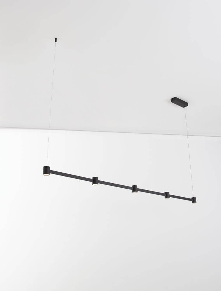 Puize LED Pendelleuchte 5-flammig 3000K Schwarz