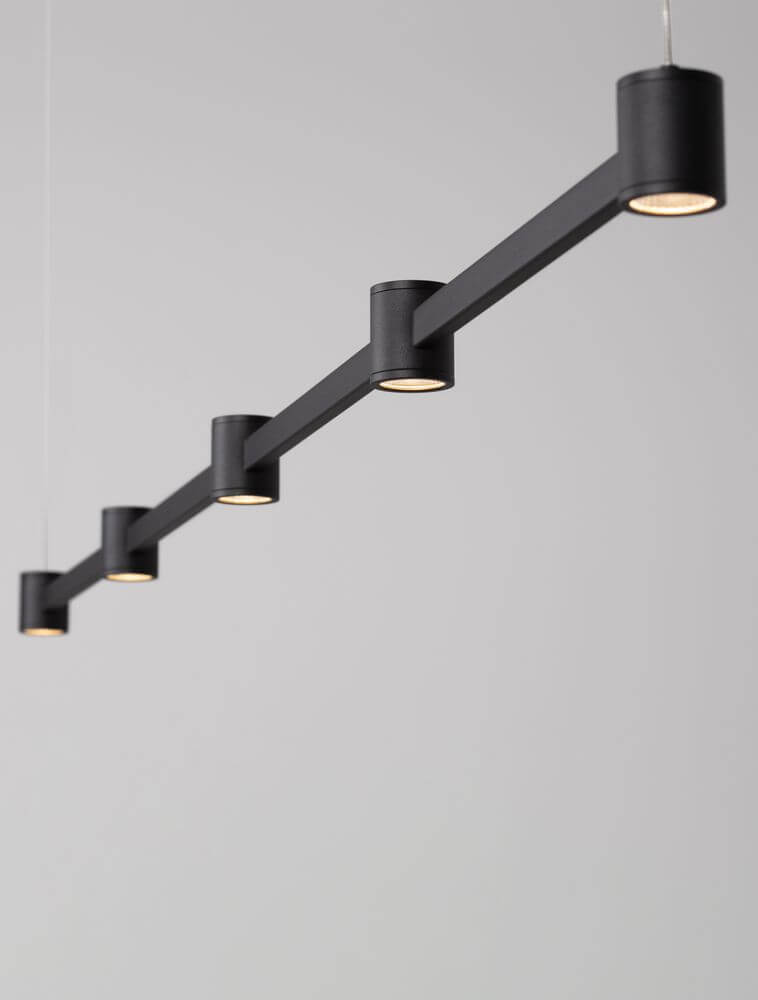 Puize LED Pendelleuchte 5-flammig 3000K Schwarz