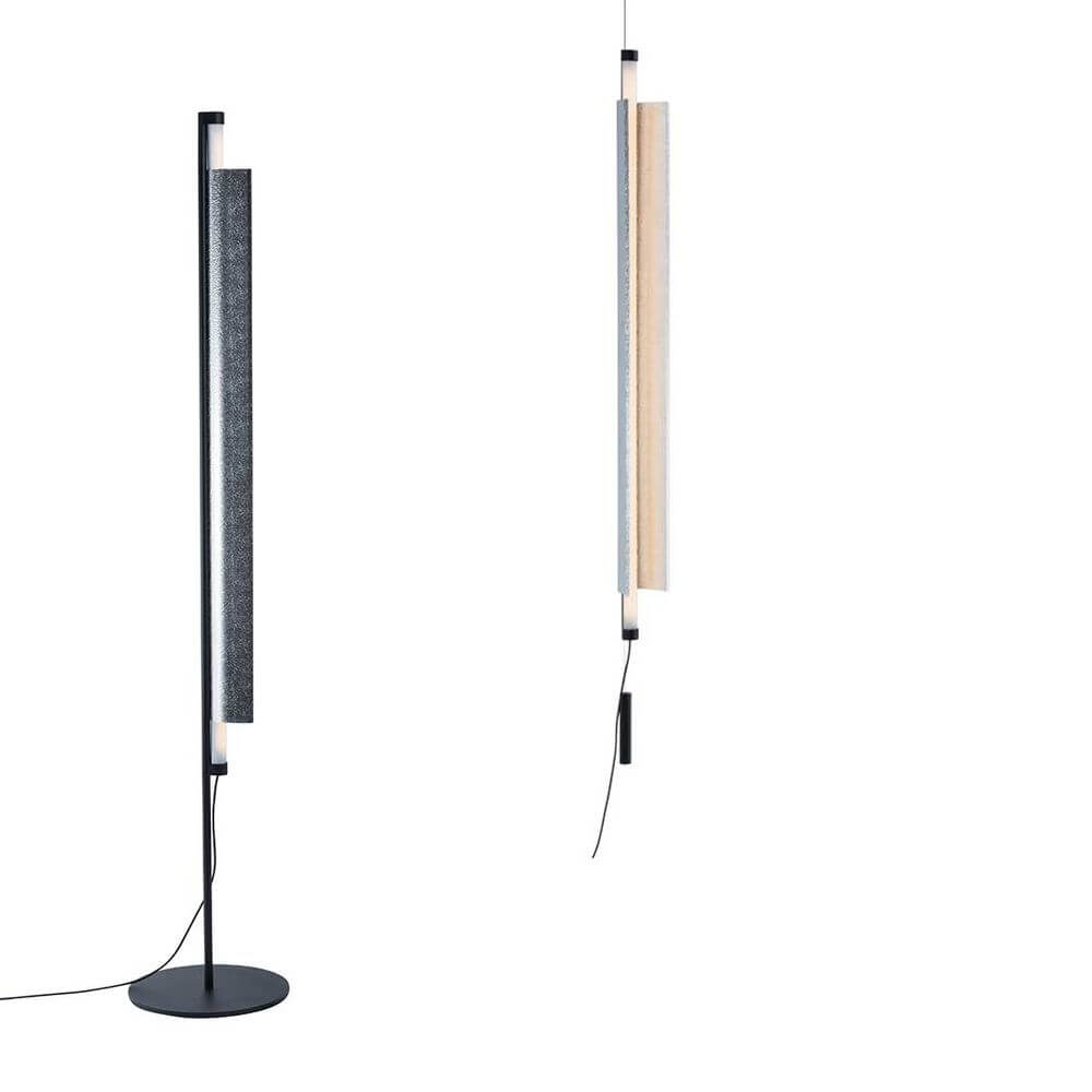 Pulpo LED Stehleuchte RL2 160cm in Schwarz, elegantes Design aus Aluminium, funktionale und industrielle Ästhetik.