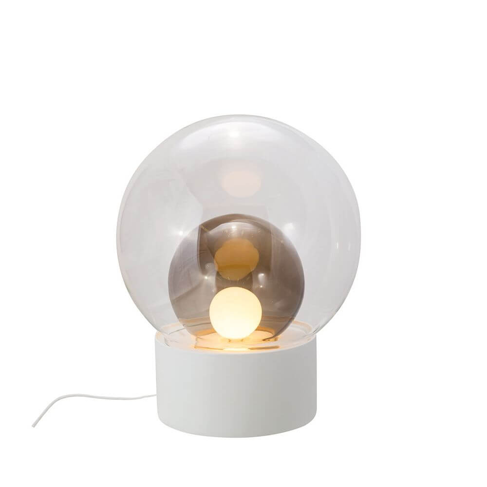 Pulpo LED Tischlampe Boule Medium, Ø 58cm, moderne Design, mattes Porzellan, mundgeblasenes Kugelglas, stilvolle Beleuchtung.