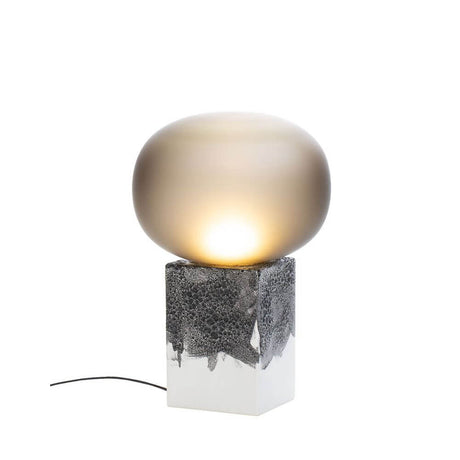 Pulpo LED table lamp Magma One Low Ø 40cm H 60cm with frosted glass and handcrafted ceramic base.