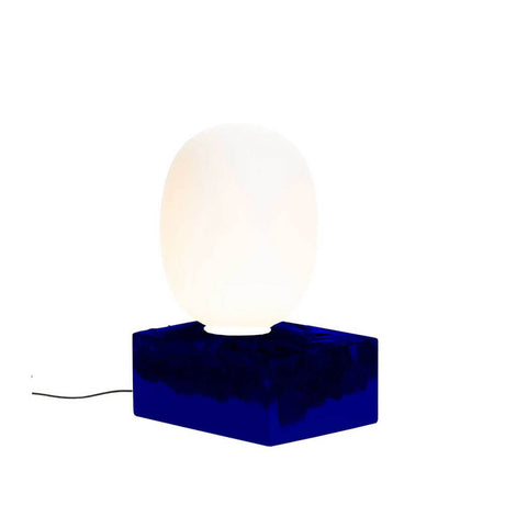 Pulpo LED table lamp Magma Two High Ø 30cm H 55cm in a high-contrast design with a blue ceramic base.