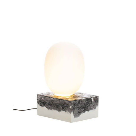 Pulpo LED table lamp Magma Two High Ø 30cm H 55cm on a ceramic base with frosted glass.