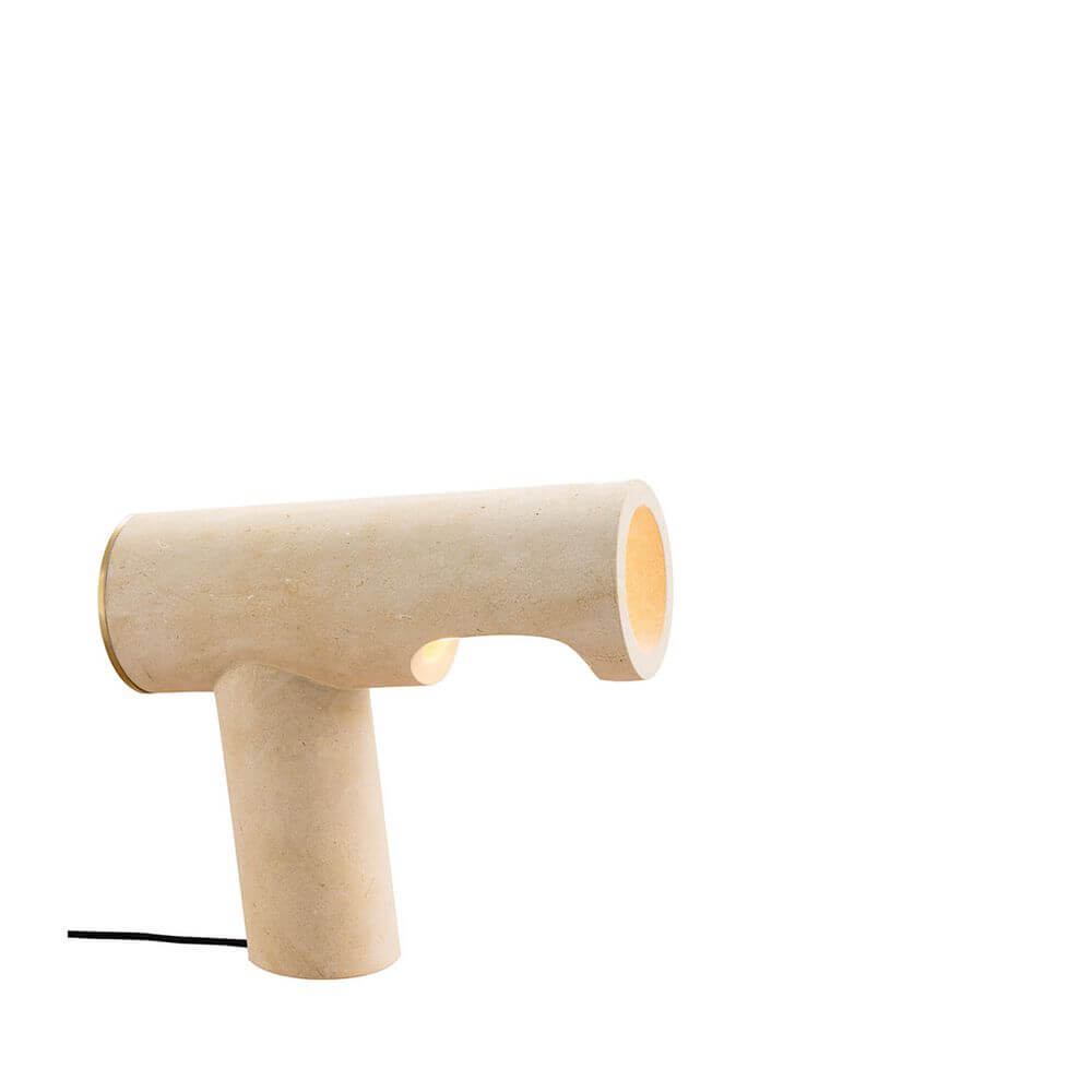 Pulpo LED Tischlampe aus Kalkstein mit sanfter Ausleuchtung und elegantem Design.