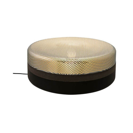 Pulpo LED table lamp Steel Drop Big Ø 32 cm with steel housing and wooden band.