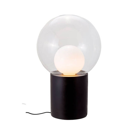 Pulpo LED table lamp Boule High Ø 52cm with hand-blown spherical glass and a matte porcelain base.