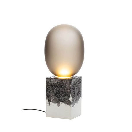Pulpo LED table lamp Magma One High Ø 30cm H 69cm with an elegant design made of frosted glass and handcrafted ceramic.