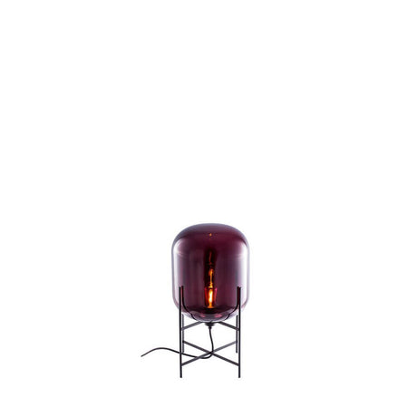 Pulpo LED table lamp Oda Small Ø 24cm H 45cm with a bulbous glass shape and slim base, warm light for modern interiors.