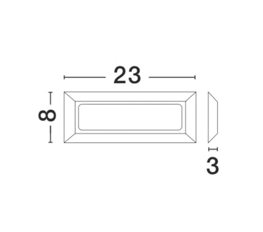 Pulsar LED Außenwandleuchte Rechteckig Abstrahlwinkel 62° Dunkelgrau IP54 technische Zeichnung mit Maßen.